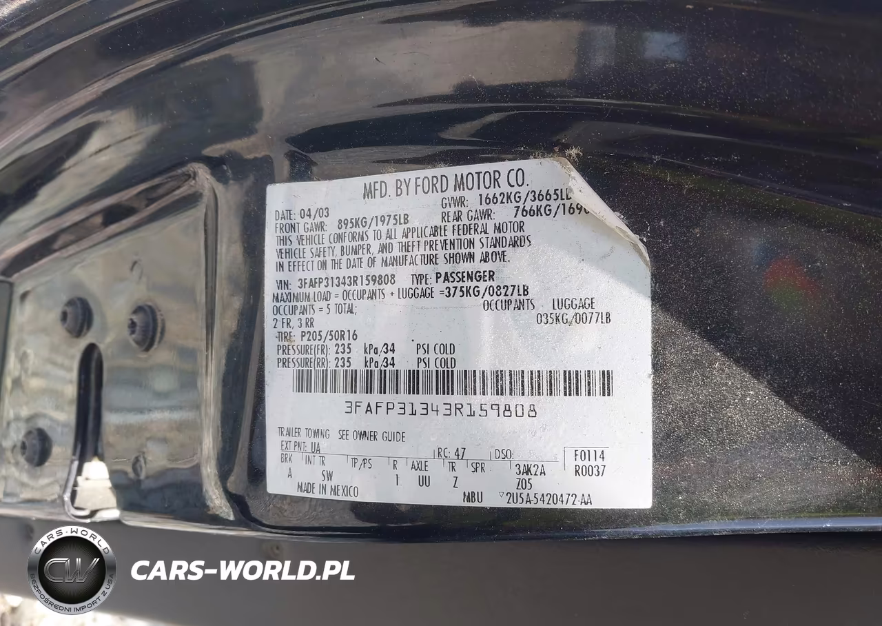 2003 Ford Focus Zx3 VIN:3FAFP31343R159808 - 9