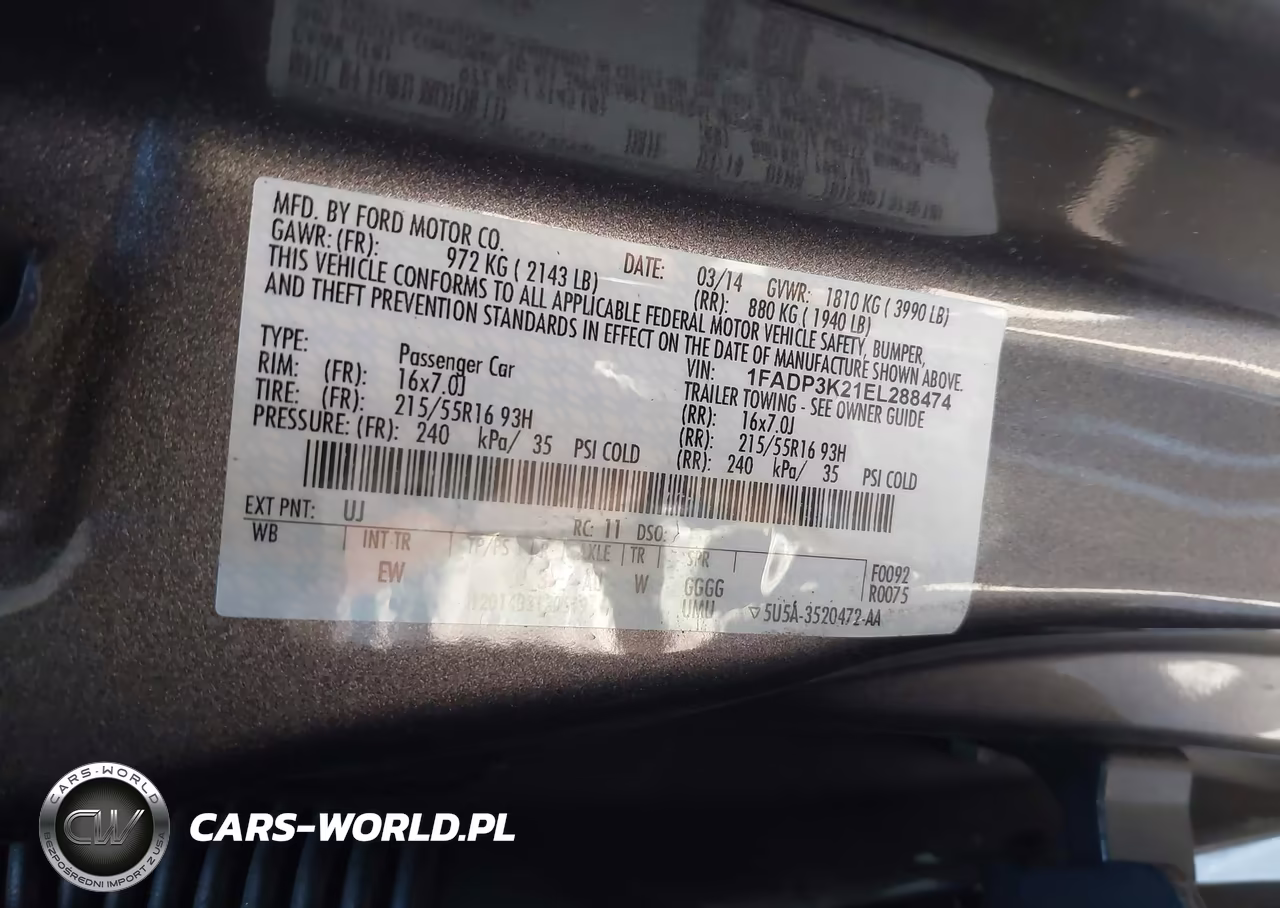 2014 Ford Focus Se VIN:1FADP3K21EL288474 - 9