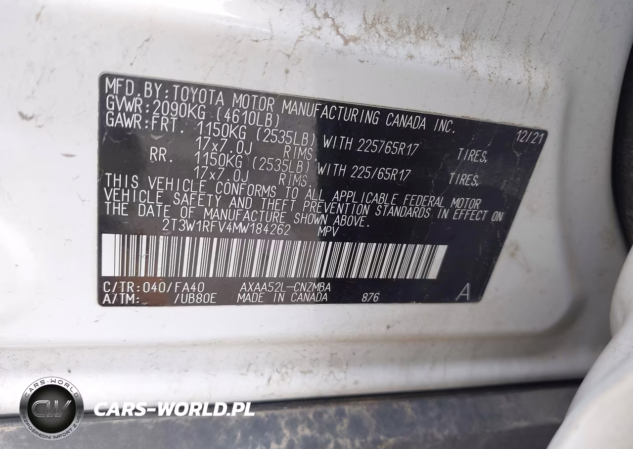 2021 Toyota Rav4 Xle VIN:2T3W1RFV4MW184262 - 9