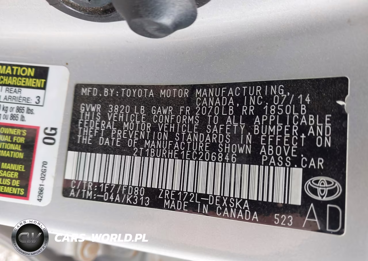 2014 Toyota Corolla S VIN:2T1BURHE1EC206846 - 9
