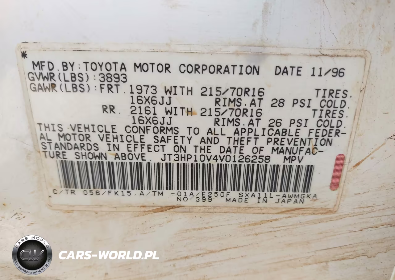1997 Toyota Rav4 VIN:JT3HP10V4V0126258 - 9
