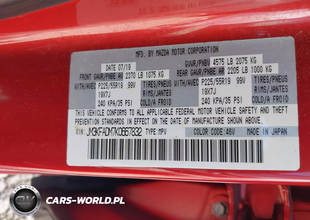 2019 Mazda Cx-5 Grand Touring VIN:JM3KFADM7K0667832 - 9