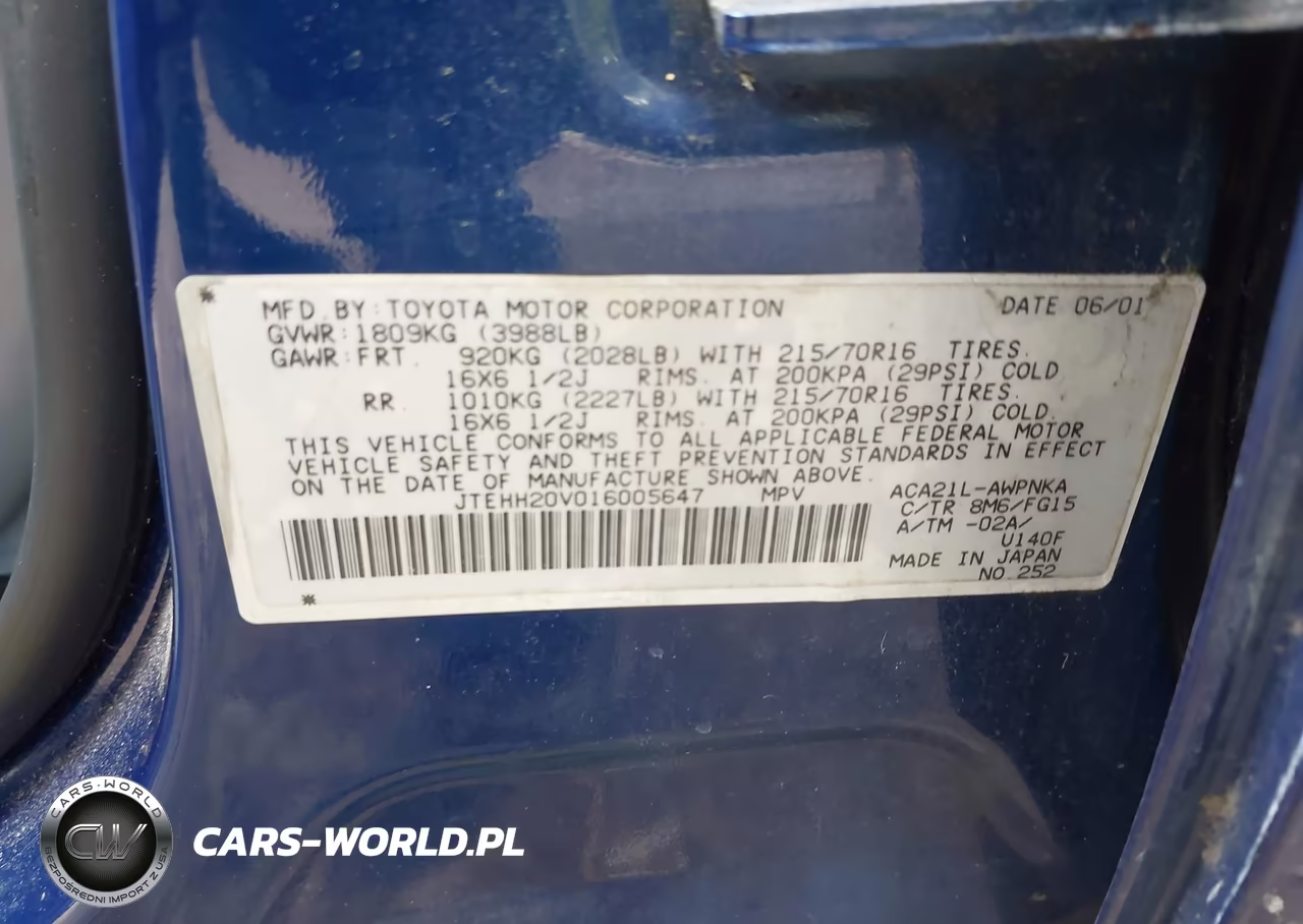 2001 Toyota Rav4 VIN:JTEHH20V016005647 - 9