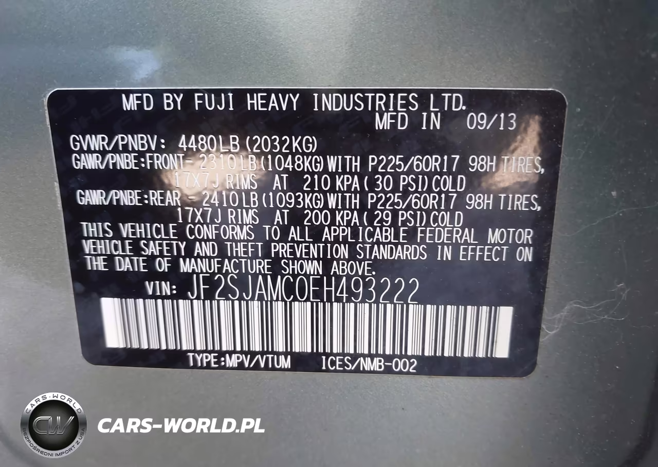 2014 Subaru Forester 2.5I Touring VIN:JF2SJAMC0EH493222 - 9