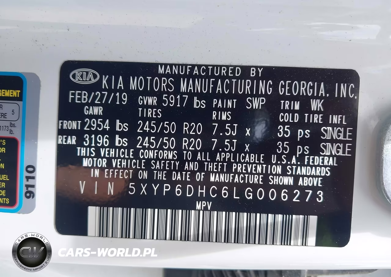 2020 Kia Telluride S VIN:5XYP6DHC6LG006273 - 9