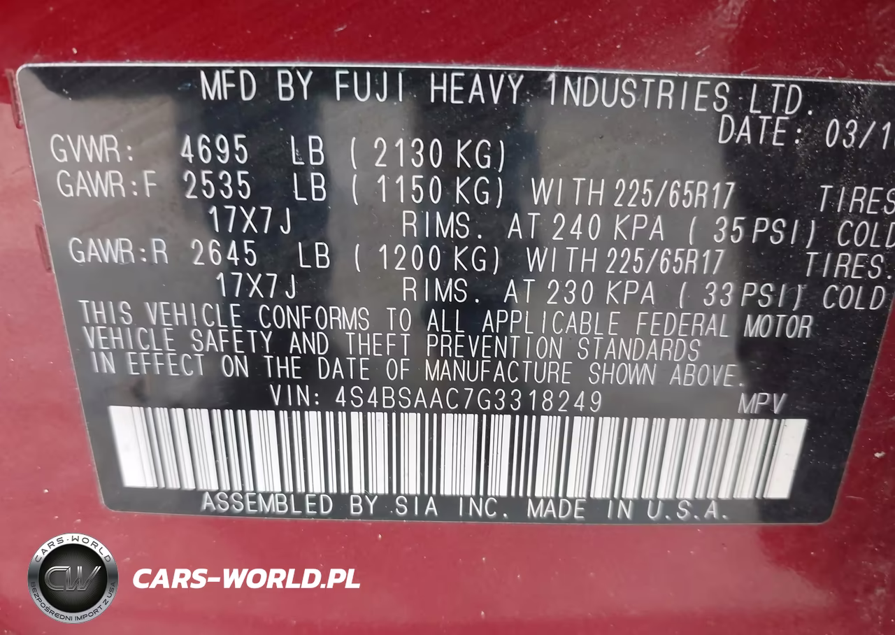 2016 Subaru Outback 2.5I VIN:4S4BSAAC7G3318249 - 9