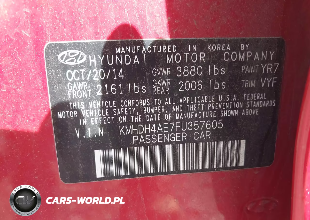 2015 Hyundai Elantra Se VIN:KMHDH4AE7FU357605 - 9