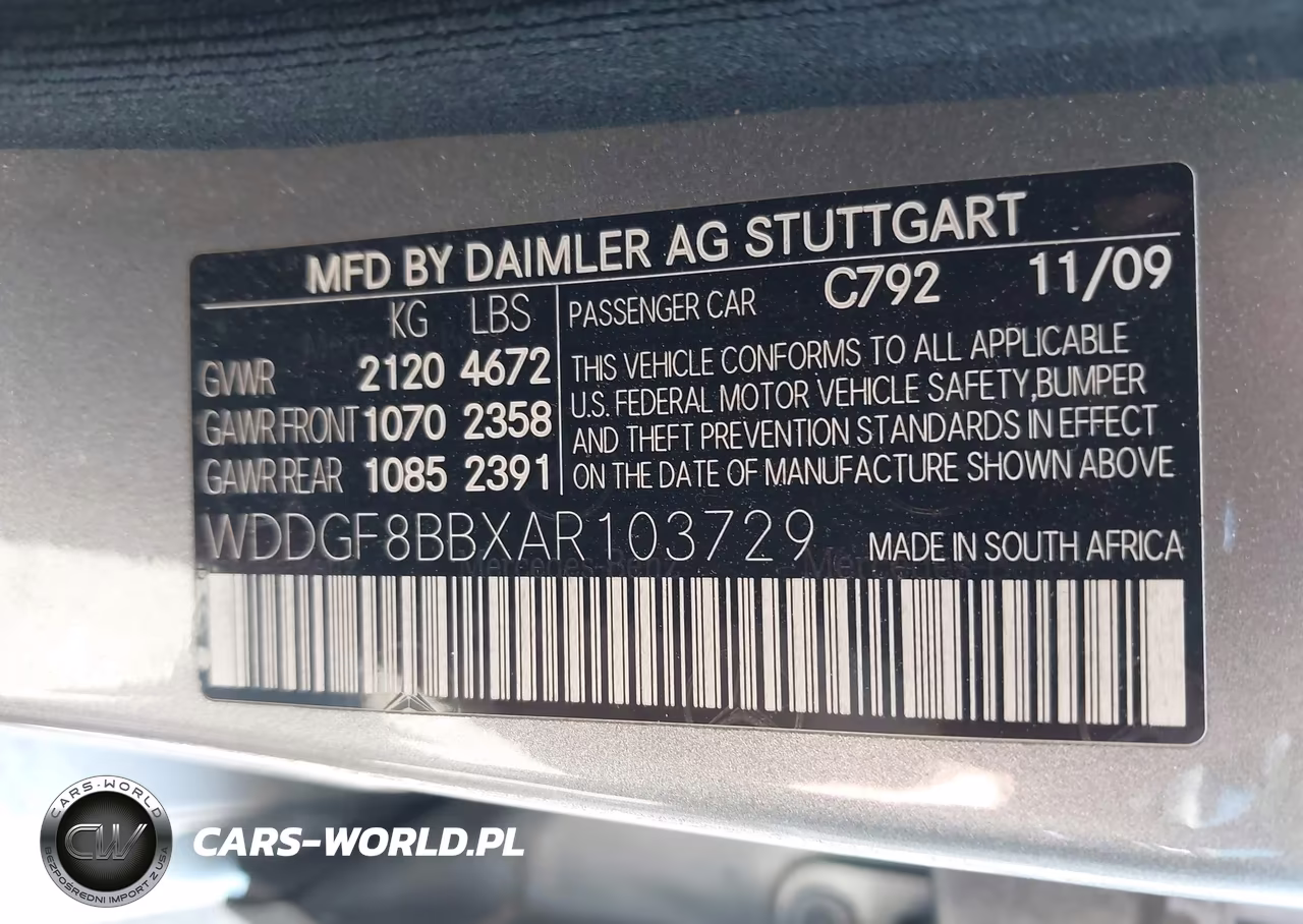 2010 Mercedes-Benz C 300 Sport 4Matic VIN:WDDGF8BBXAR103729 - 9