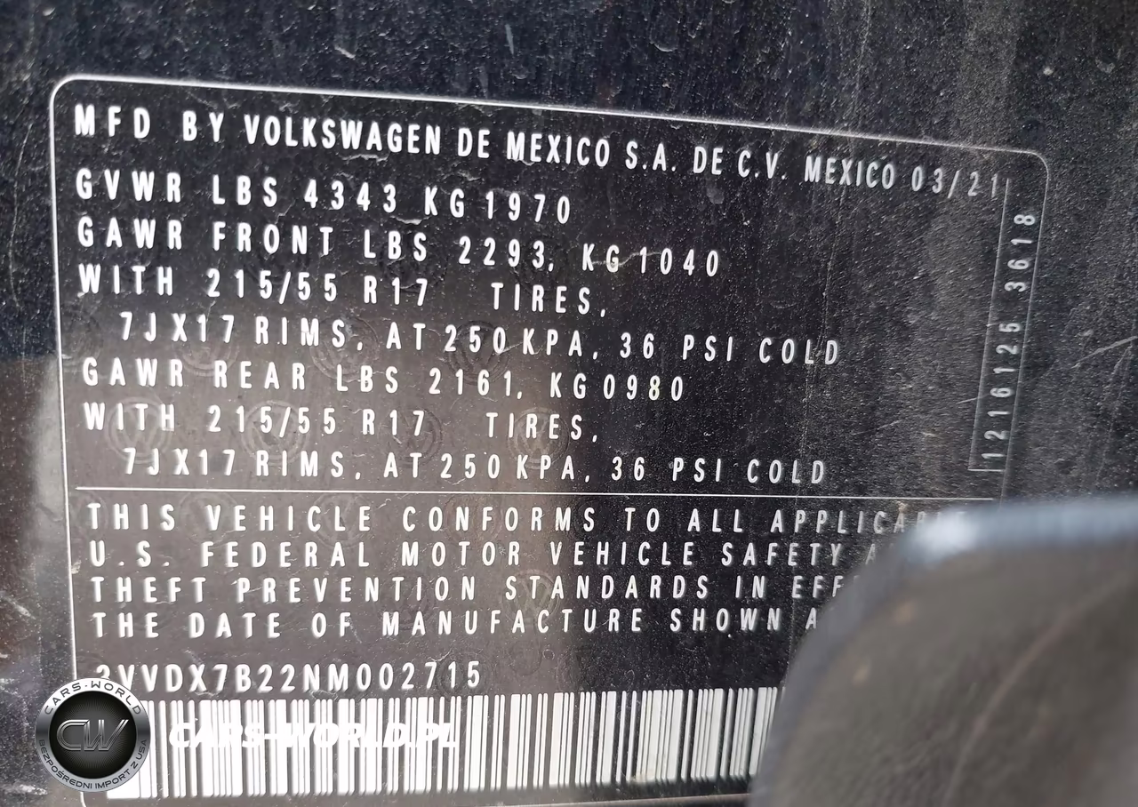 2022 Volkswagen Taos 1.5T S VIN:3VVDX7B22NM002715 - 9