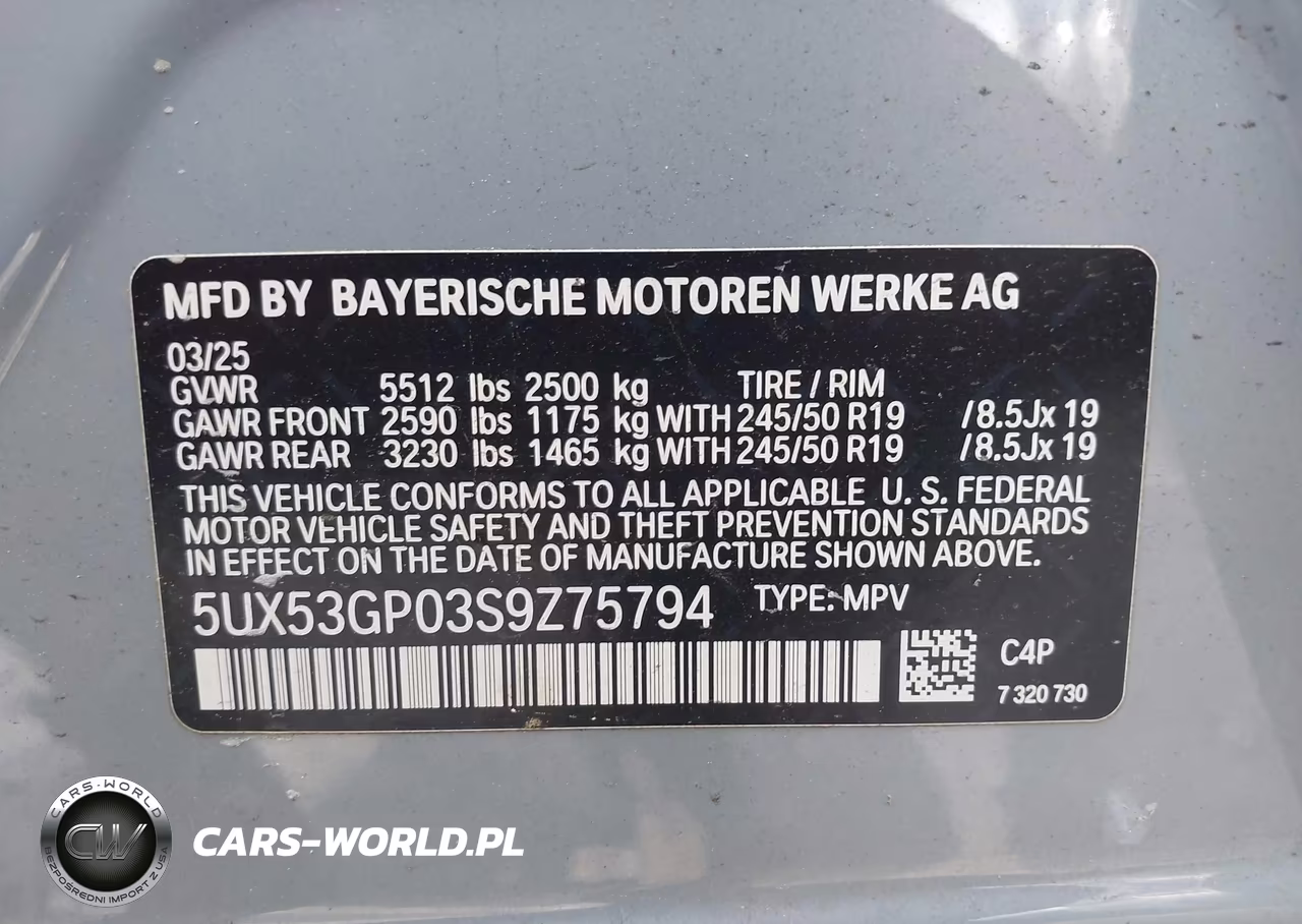 2025 BMW X3 30 xDrive VIN:5UX53GP03S9Z75794 - 9