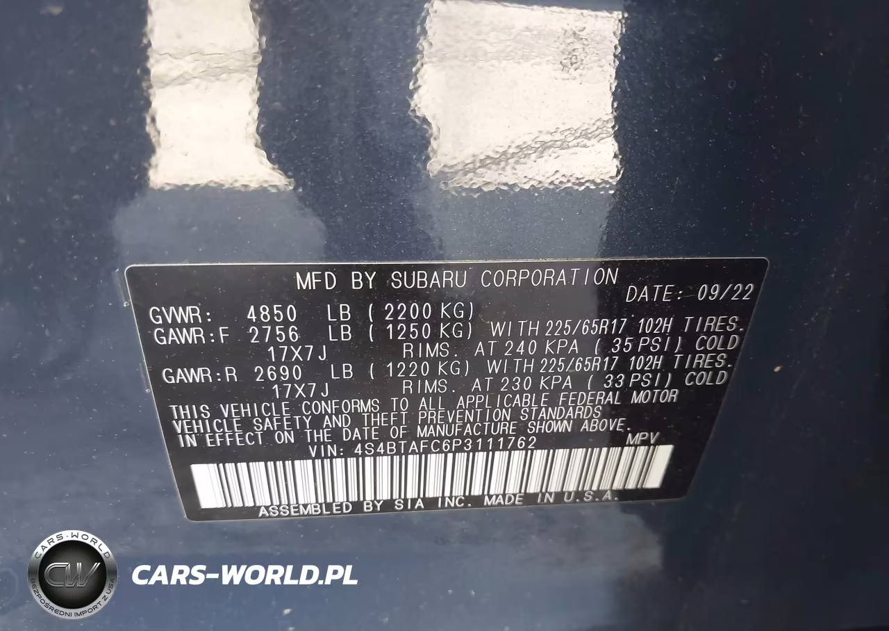 2023 Subaru Outback Premium VIN:4S4BTAFC6P3111762 - 9