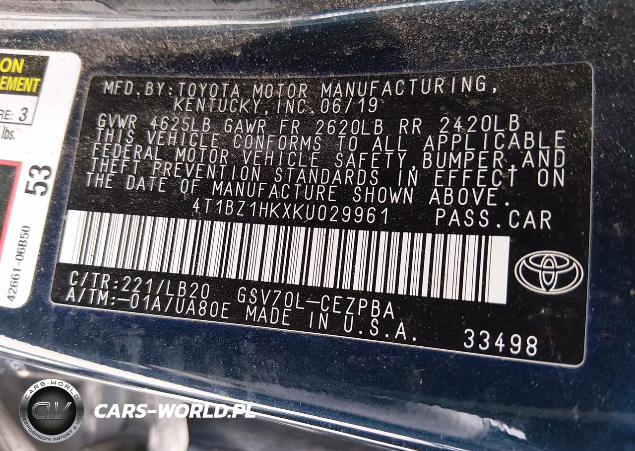 2019 Toyota Camry Xse V6 VIN:4T1BZ1HKXKU029961 - 9