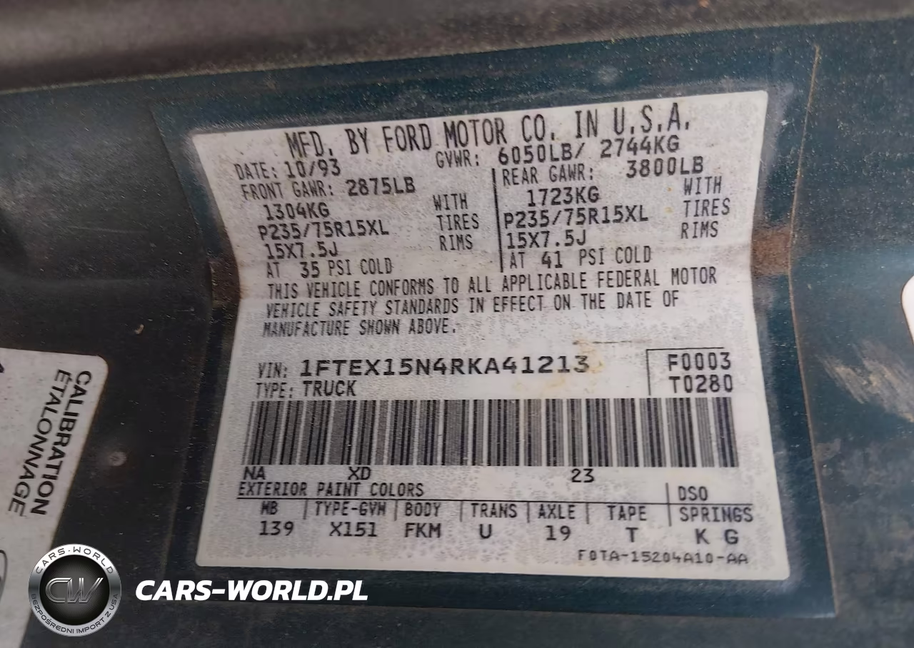 1994 Ford F150 VIN:1FTEX15N4RKA41213 - 9