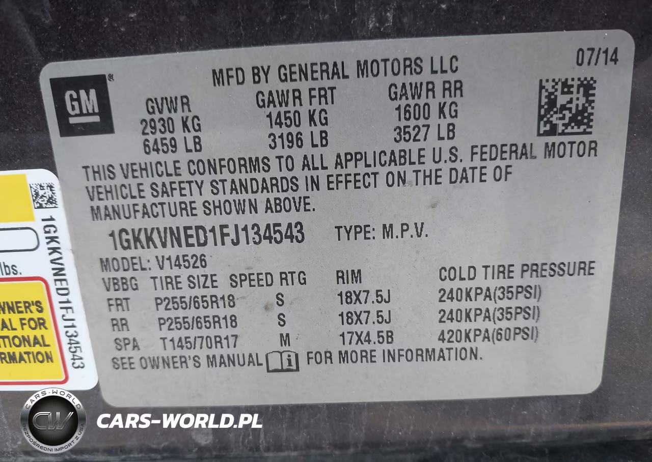 2015 GMC Acadia Sle-1 VIN:1GKKVNED1FJ134543 - 9