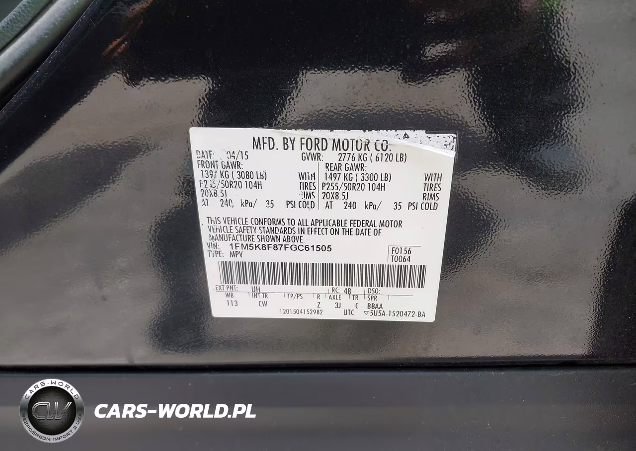 2015 Ford Explorer Limited VIN:1FM5K8F87FGC61505 - 9