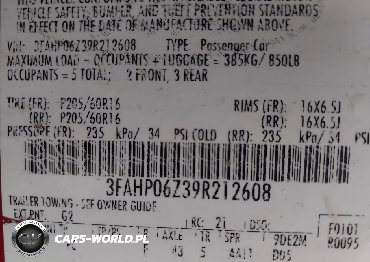 2009 Ford Fusion S VIN:3FAHP06Z39R212608 - 9