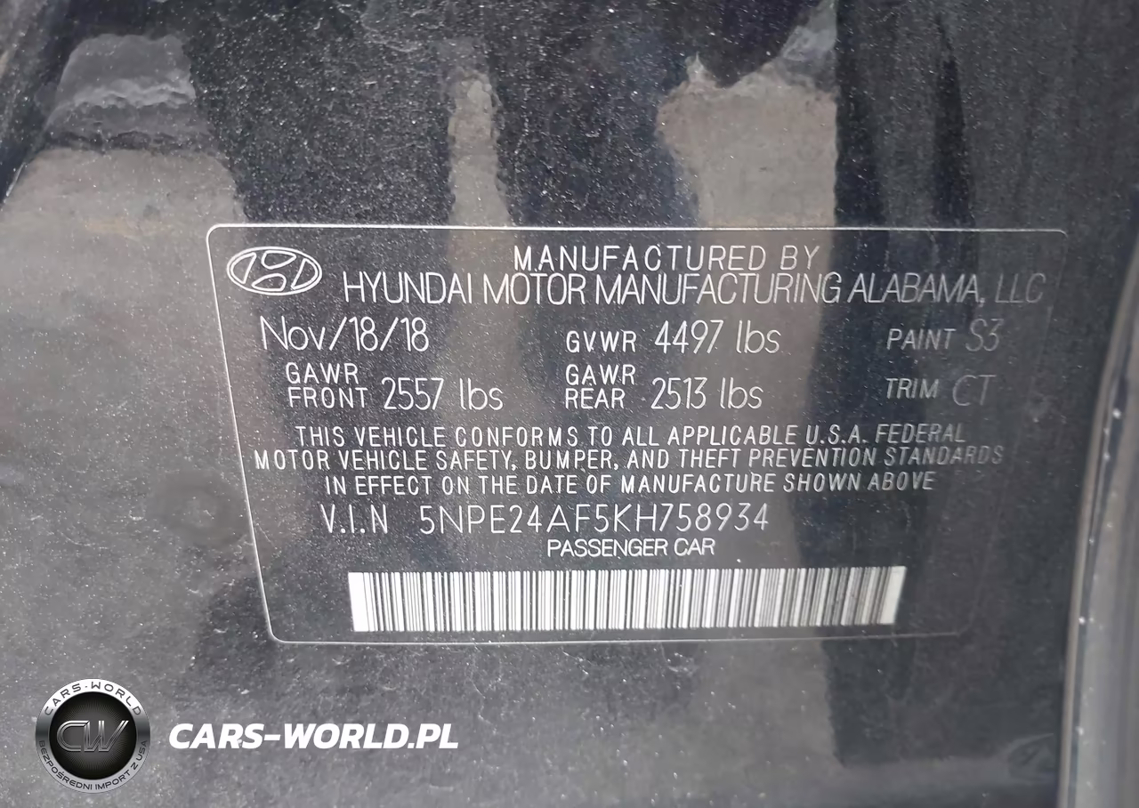 2019 Hyundai Sonata Se VIN:5NPE24AF5KH758934 - 9