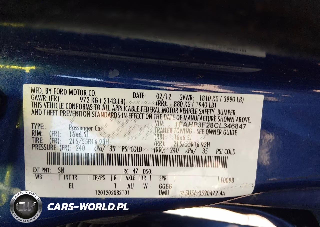 2012 Ford Focus Se VIN:1FAHP3F28CL346847 - 9