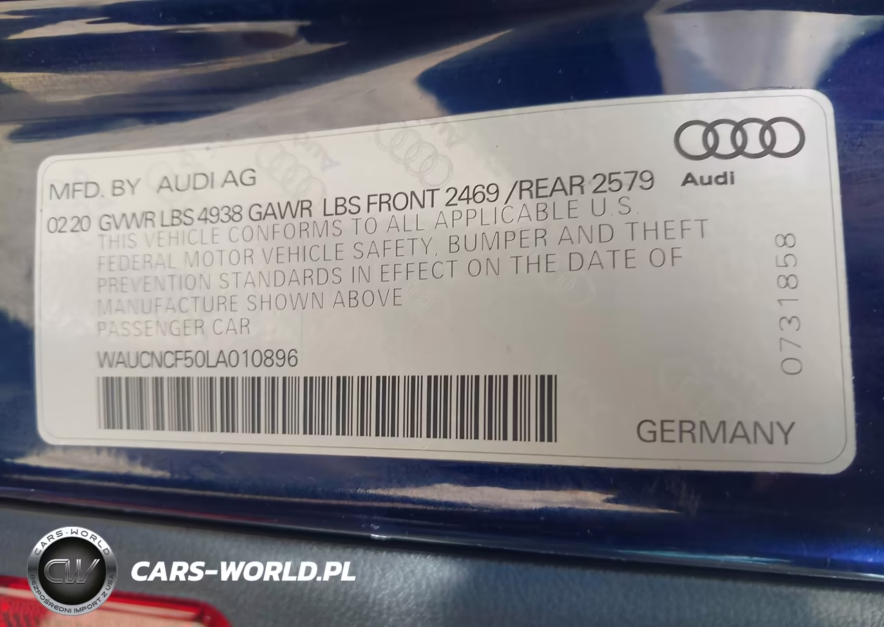 2020 Audi A5 Sportback Premium Plus 45 Tfsi Quattro S Tronic VIN:WAUCNCF50LA010896 - 9