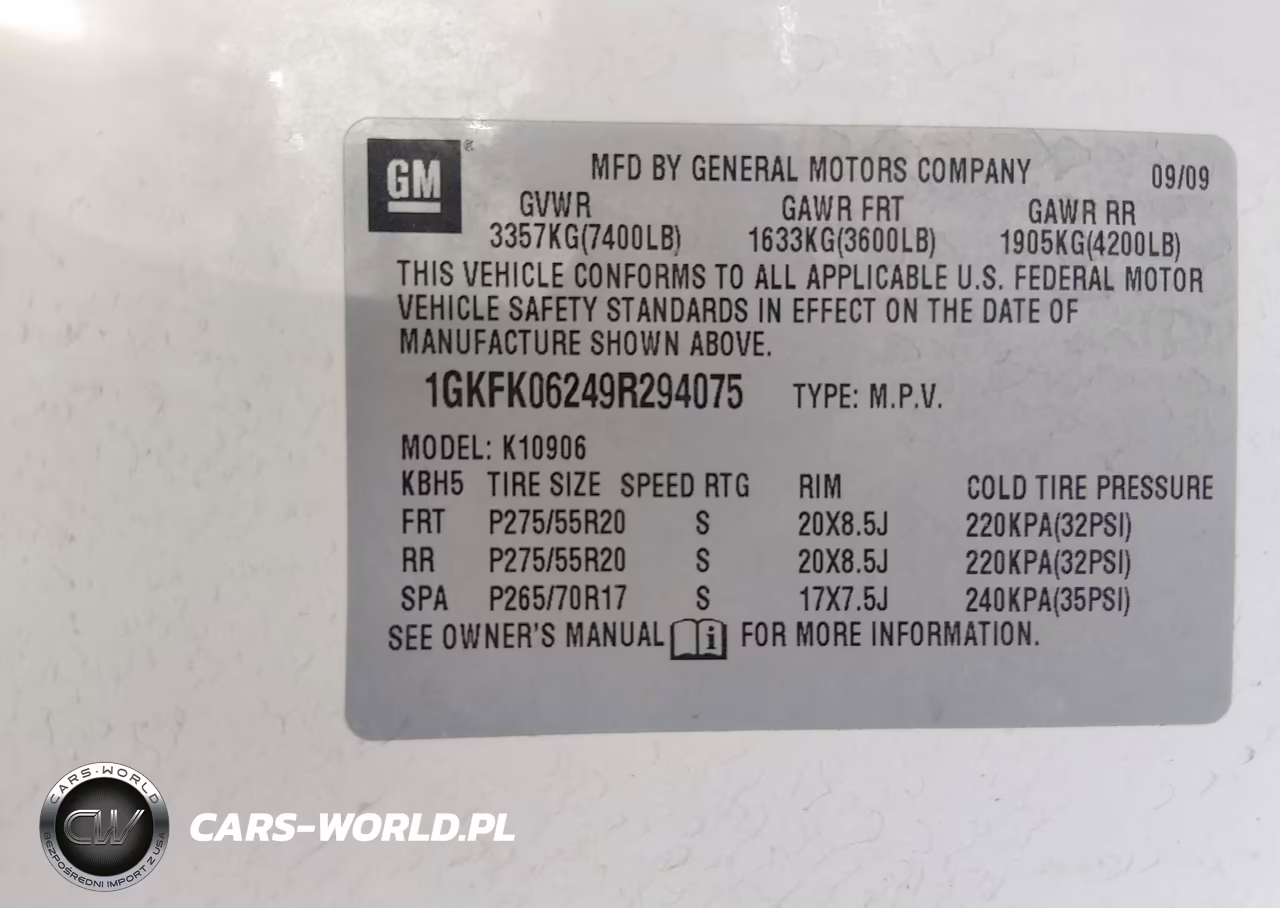 2009 GMC Yukon Xl 1500 Denali VIN:1GKFK06249R294075 - 9