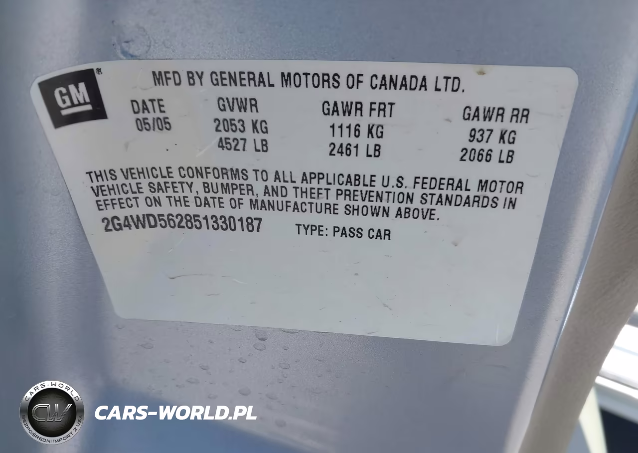 2005 Buick Lacrosse Cxl VIN:2G4WD562851330187 - 9