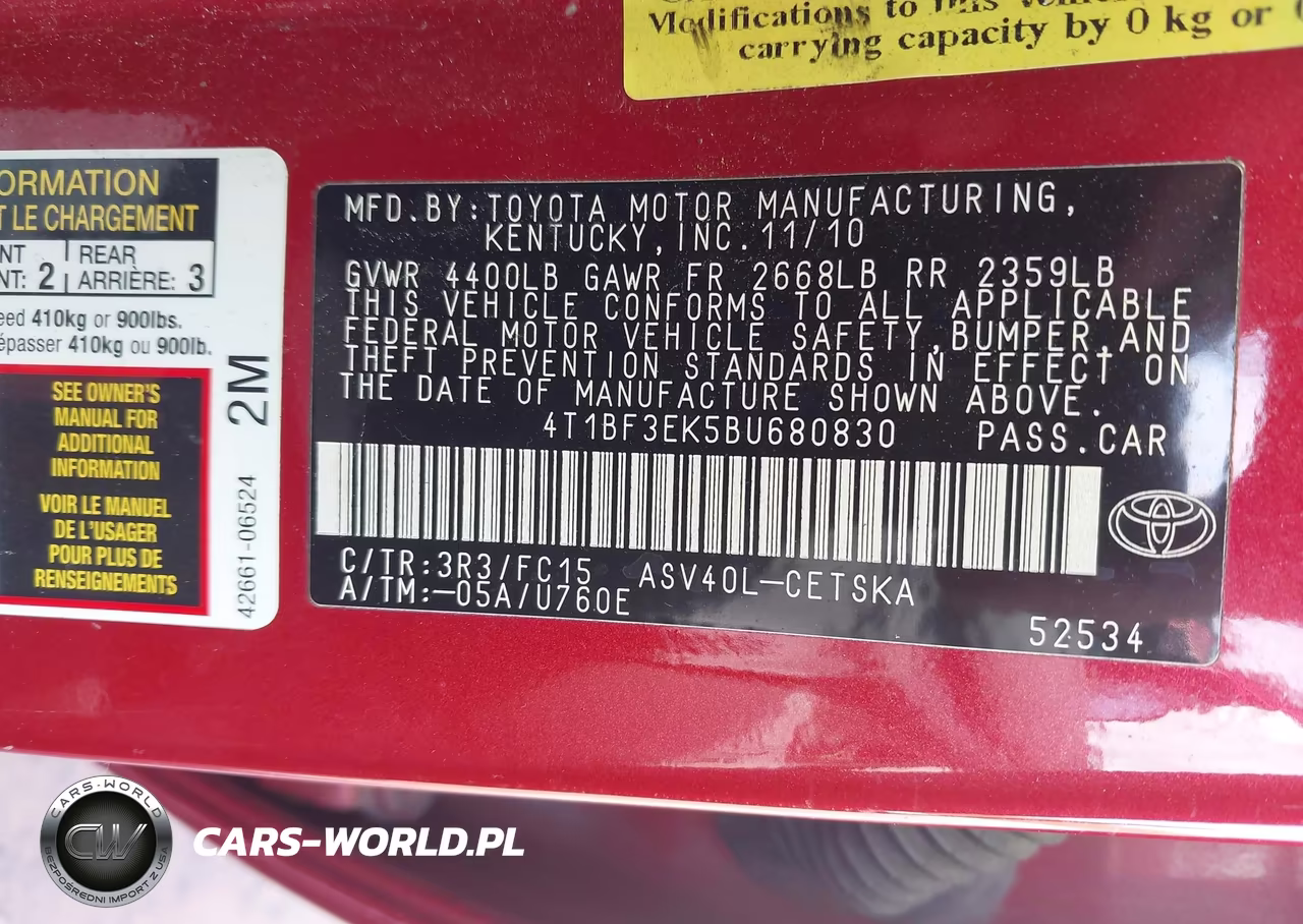 2011 Toyota Camry Se VIN:4T1BF3EK5BU680830 - 9
