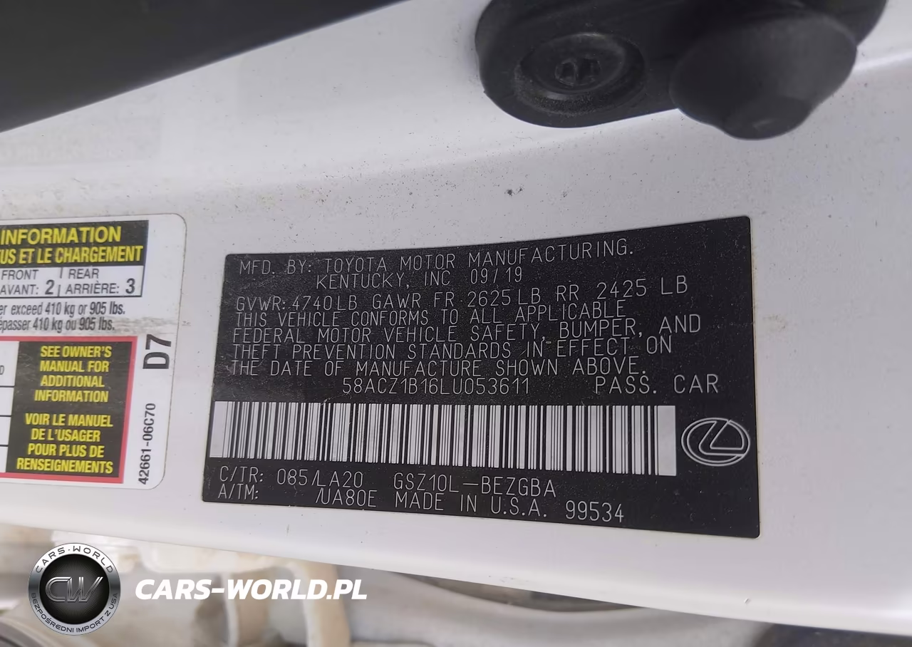 2020 Lexus Es 350 VIN:58ACZ1B16LU053611 - 9