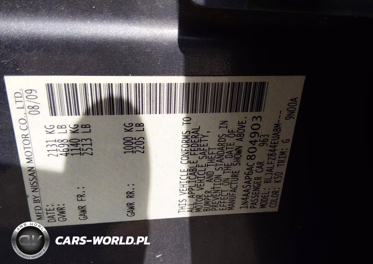 2010 Nissan Maxima 3.5 Sv VIN:1N4AA5AP6AC804903 - 9