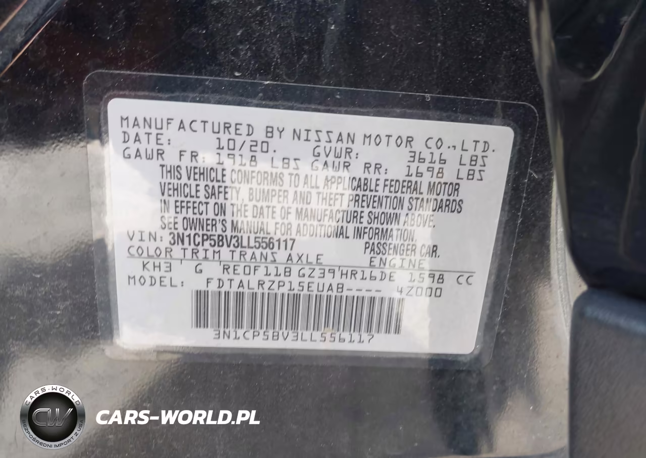 2020 Nissan Kicks S Xtronic Cvt VIN:3N1CP5BV3LL556117 - 9