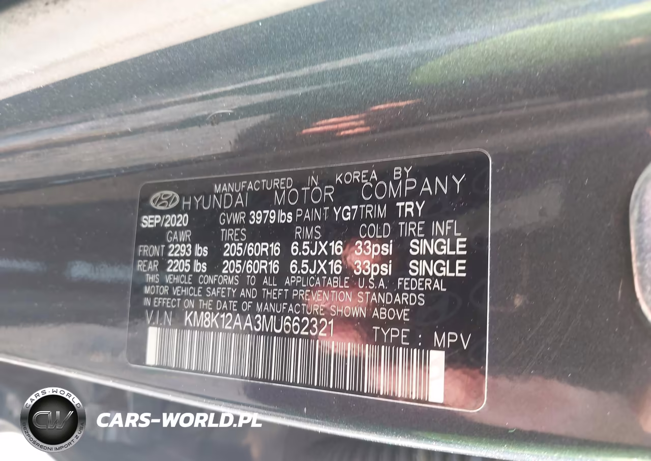 2021 Hyundai Kona Se VIN:KM8K12AA3MU662321 - 9