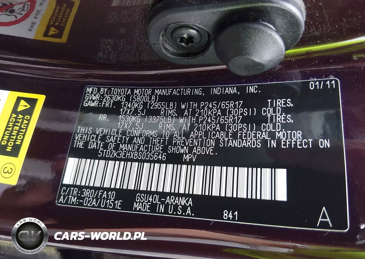 2011 Toyota Highlander Base V6 VIN:5TDZK3EHXBS035646 - 9