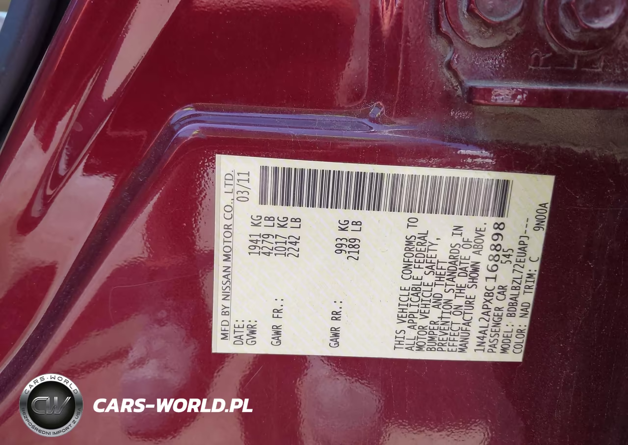 2011 Nissan Altima 2.5 S VIN:1N4AL2APXBC168898 - 9