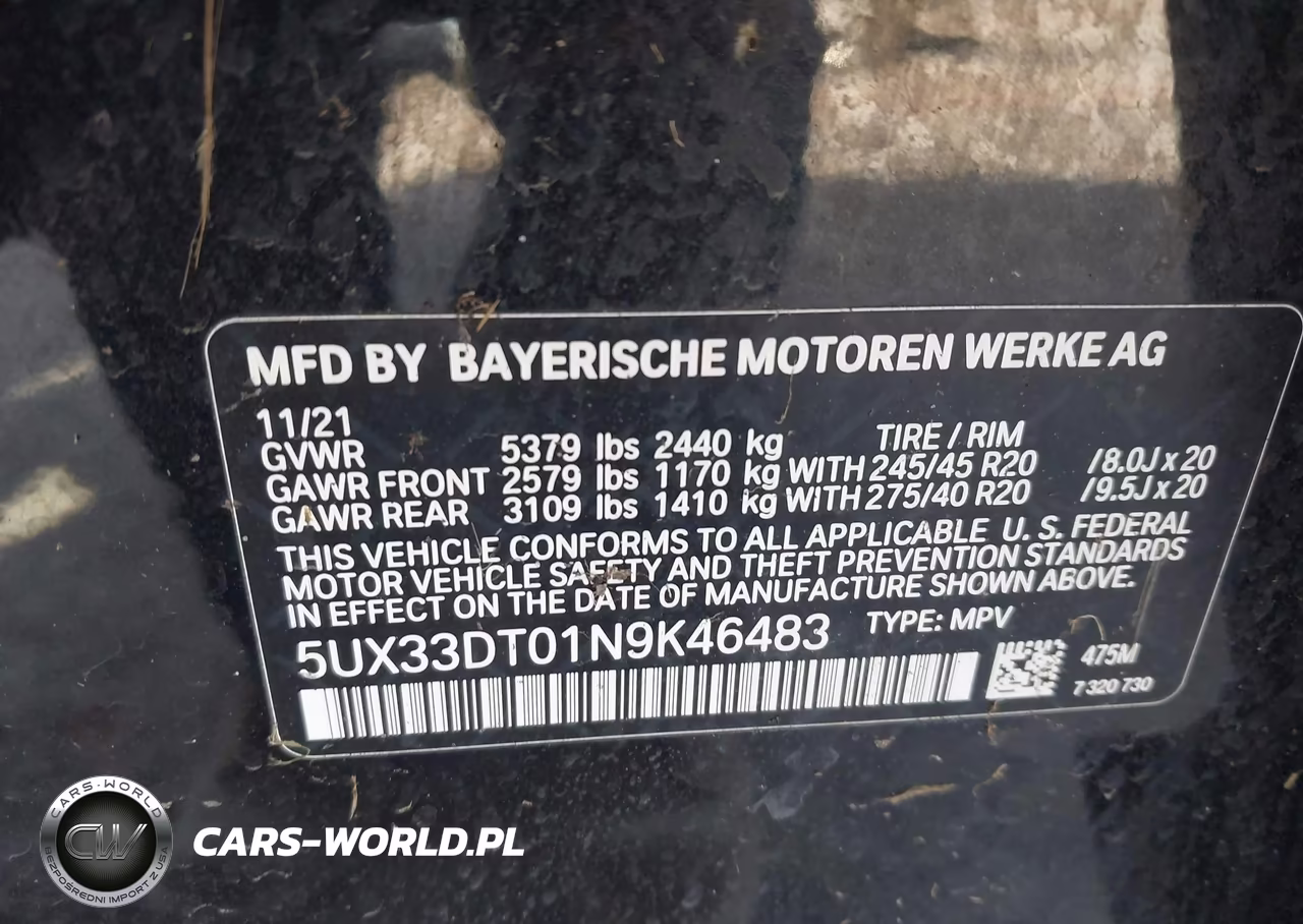 2022 BMW X4 xDrive30I VIN:5UX33DT01N9K46483 - 9