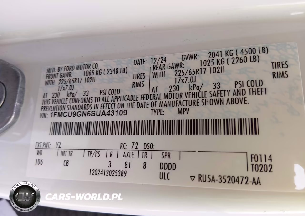 2025 Ford Escape Active VIN:1FMCU9GN6SUA43109 - 9