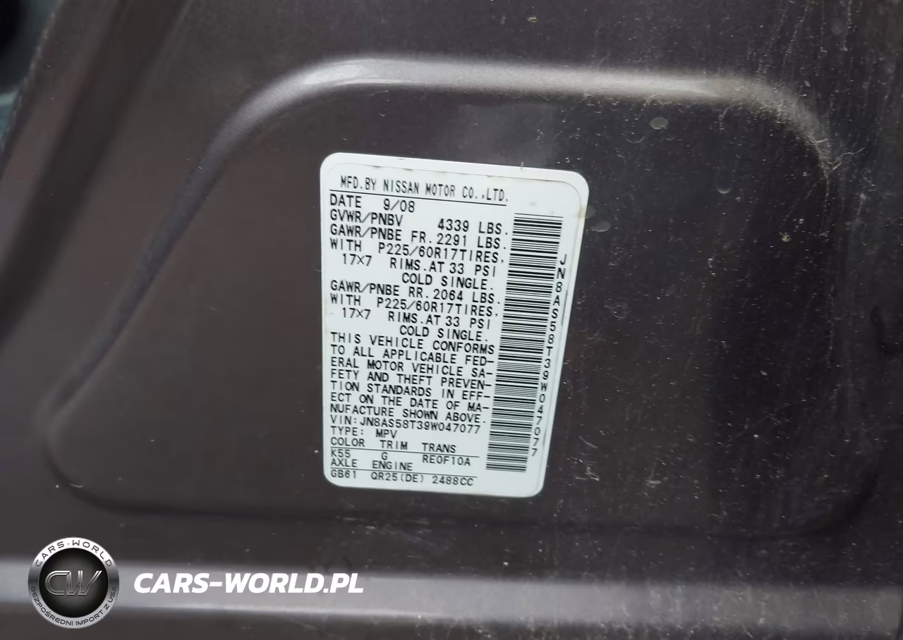 2009 Nissan Rogue Sl VIN:JN8AS58T39W047077 - 9