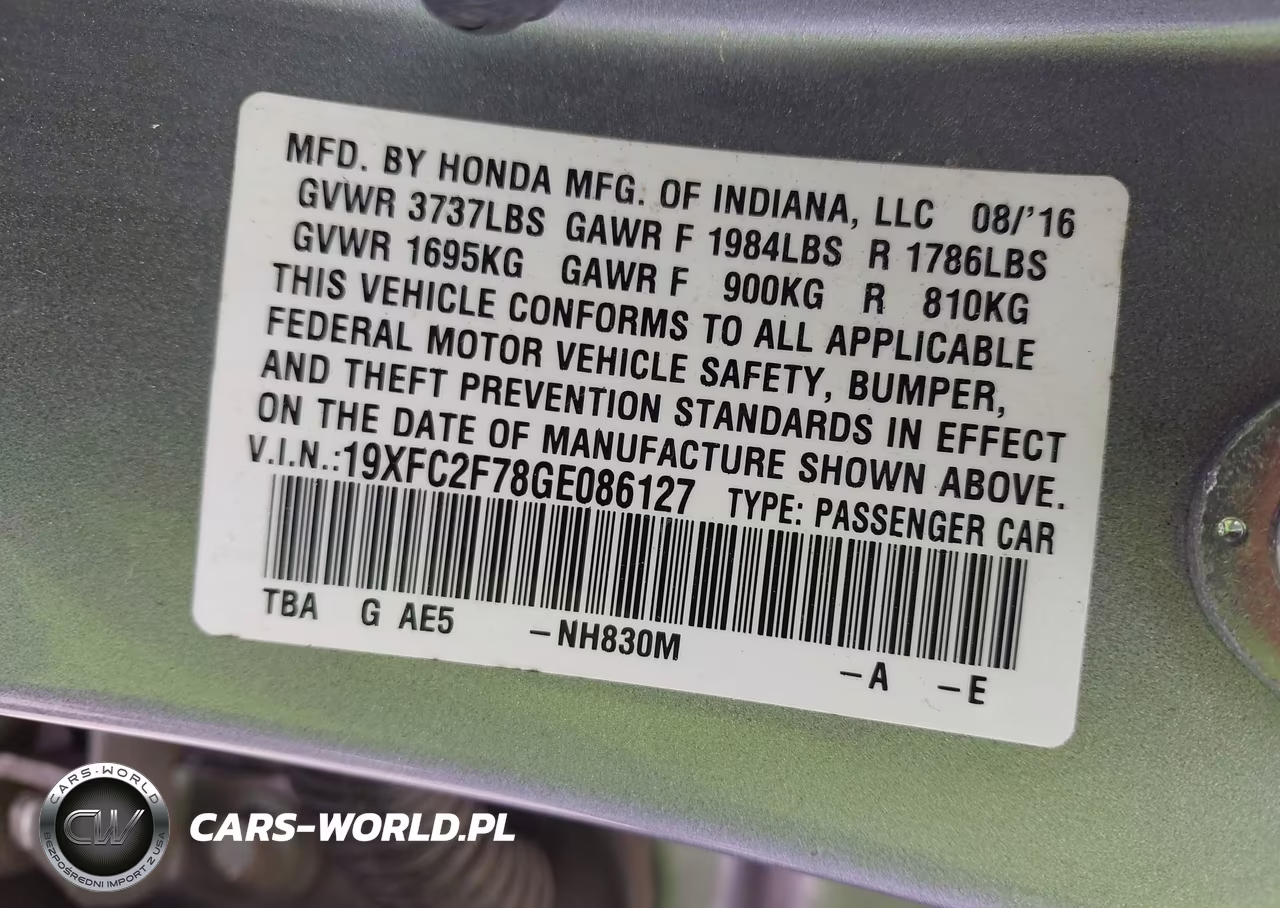 2016 Honda Civic Ex VIN:19XFC2F78GE086127 - 9