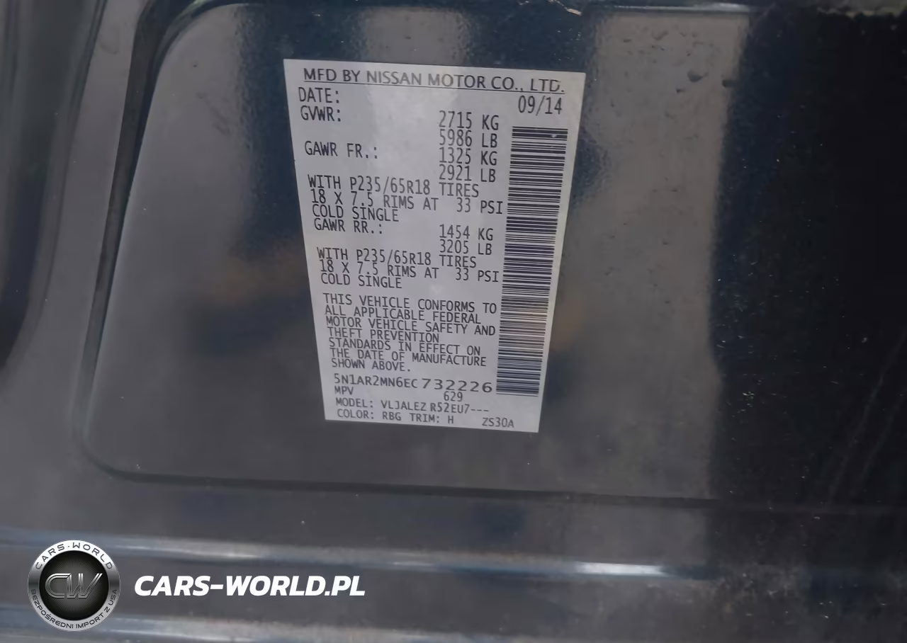 2014 Nissan Pathfinder Sv VIN:5N1AR2MN6EC732226 - 9