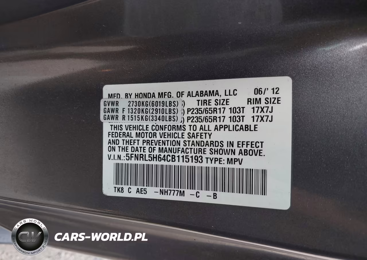 2012 Honda Odyssey Ex-L VIN:5FNRL5H64CB115193 - 9