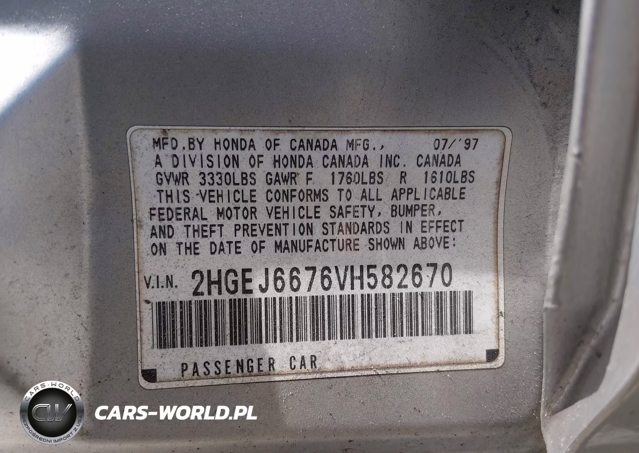 1997 Honda Civic Lx VIN:2HGEJ6676VH582670 - 9