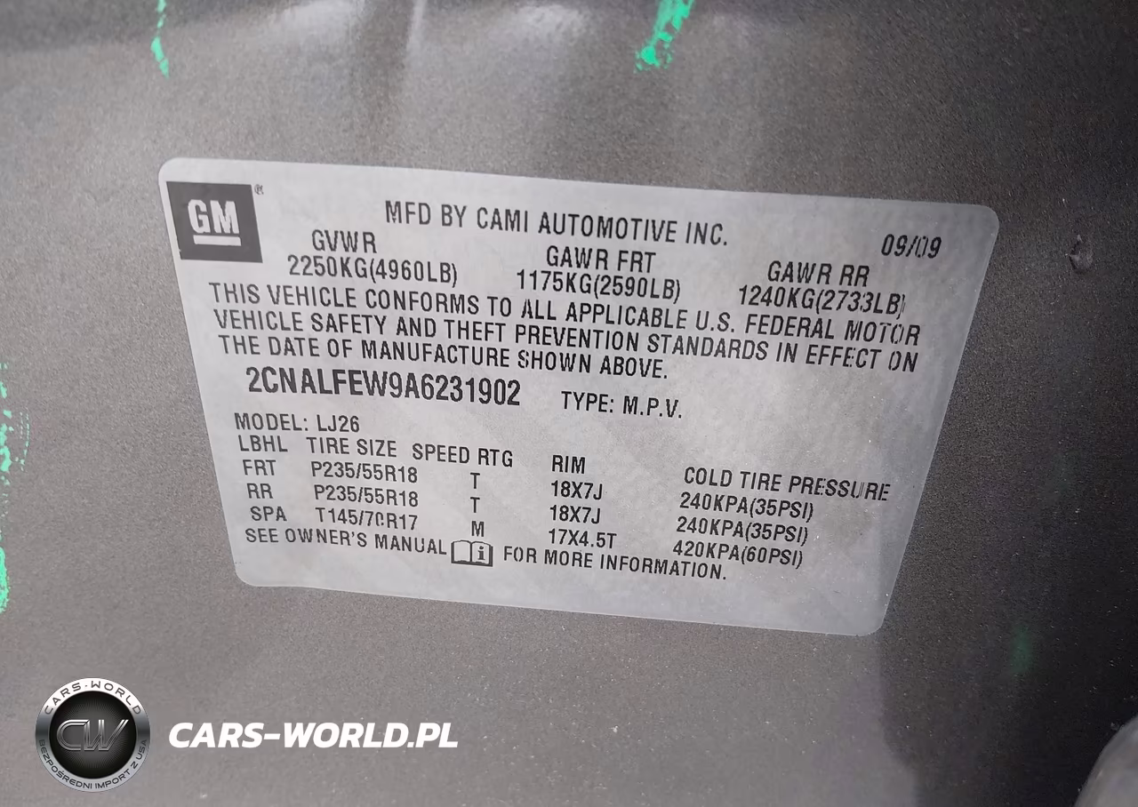 2010 Chevrolet Equinox Ltz VIN:2CNALFEW9A6231902 - 9