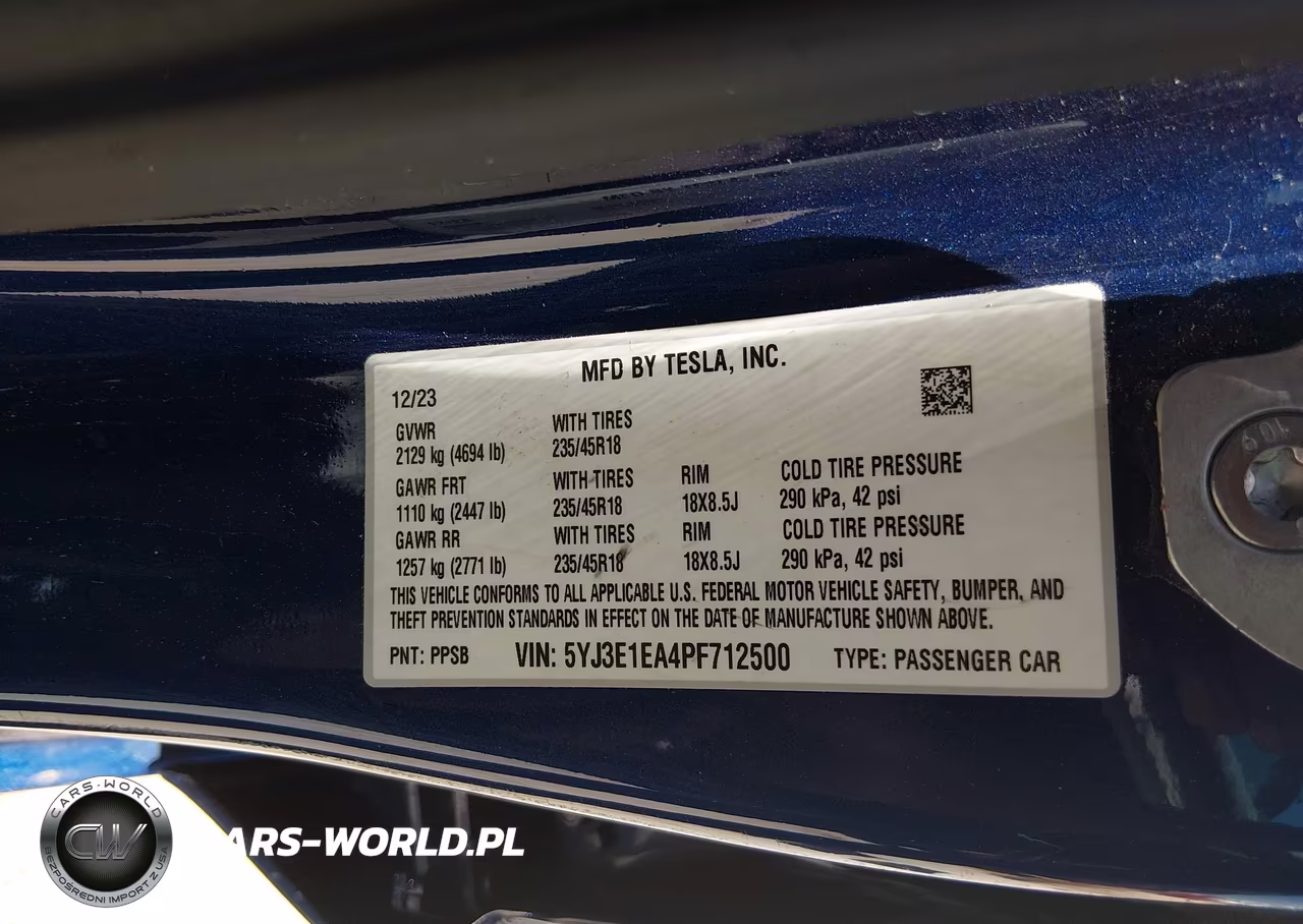 2023 Tesla Model 3 Rear-Wheel Drive VIN:5YJ3E1EA4PF712500 - 9