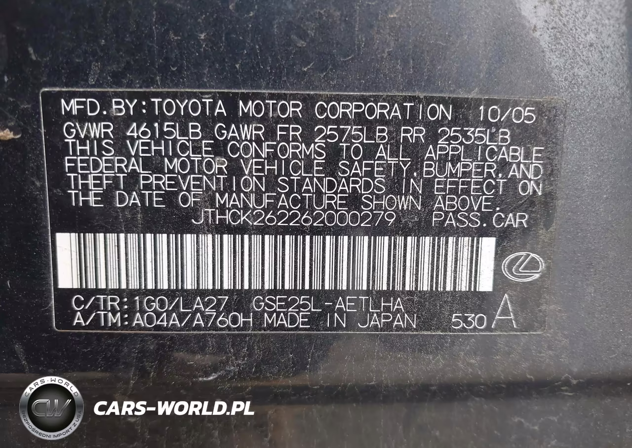 2006 Lexus Is 250 VIN:JTHCK262262000279 - 9