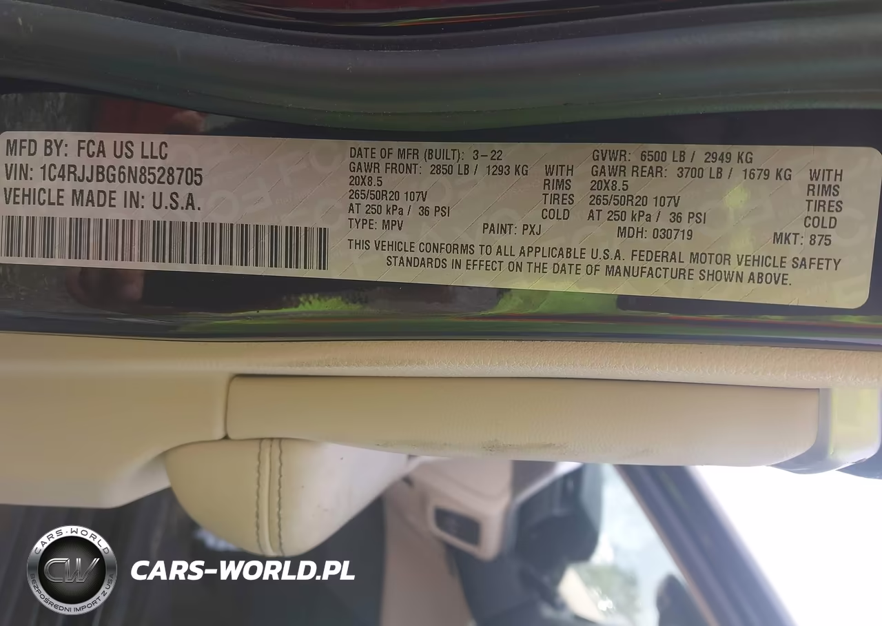 2022 Jeep Grand Cherokee L Limited 4X2 VIN:1C4RJJBG6N8528705 - 9