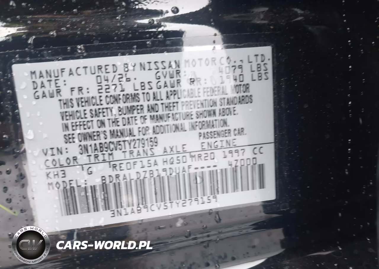 2026 Nissan Sentra Sv VIN:3N1AB9CV5TY279159 - 9