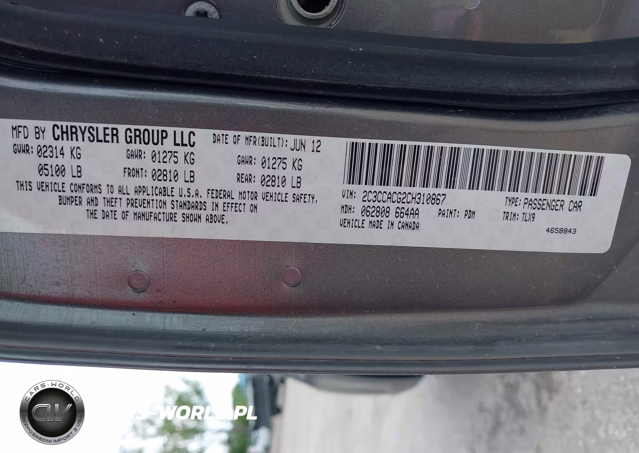 2012 Chrysler 300 Limited VIN:2C3CCACG2CH310867 - 9
