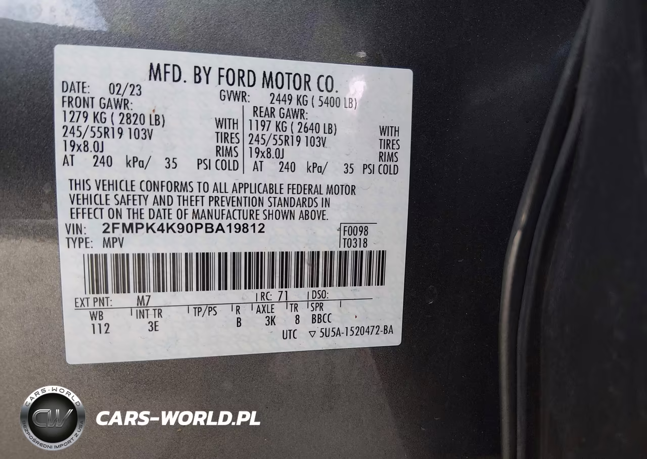 2023 Ford Edge Titanium VIN:2FMPK4K90PBA19812 - 9