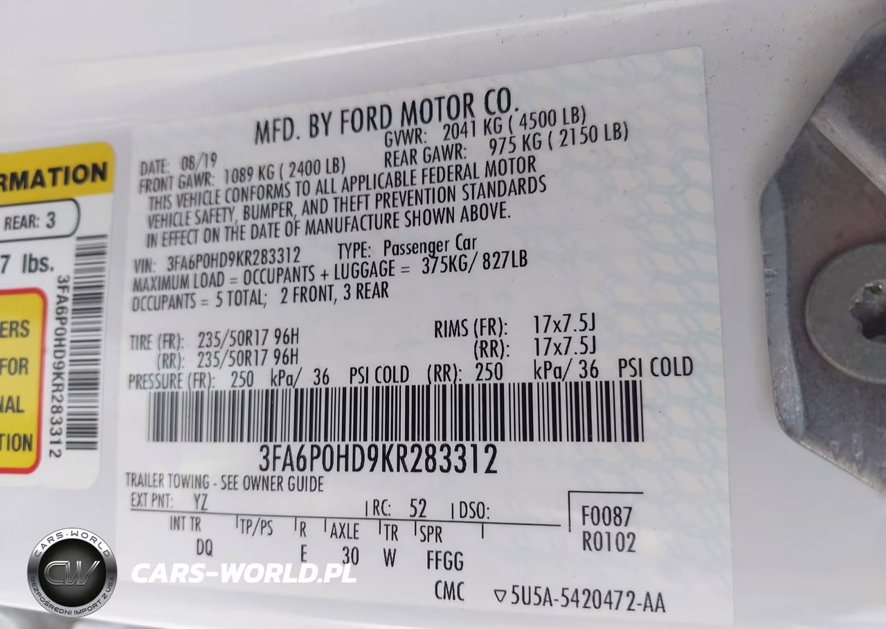 2019 Ford Fusion Se VIN:3FA6P0HD9KR283312 - 9