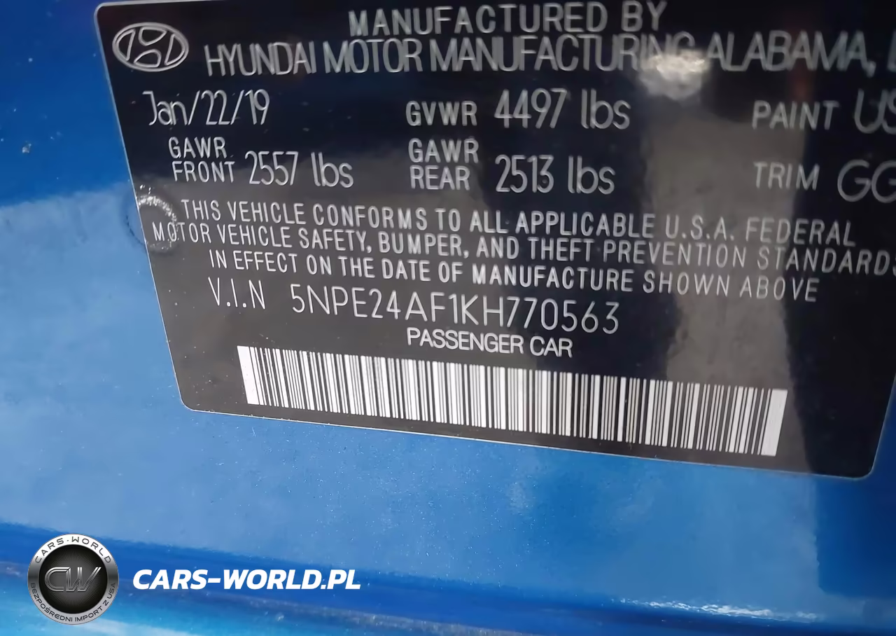 2019 Hyundai Sonata Se VIN:5NPE24AF1KH770563 - 9