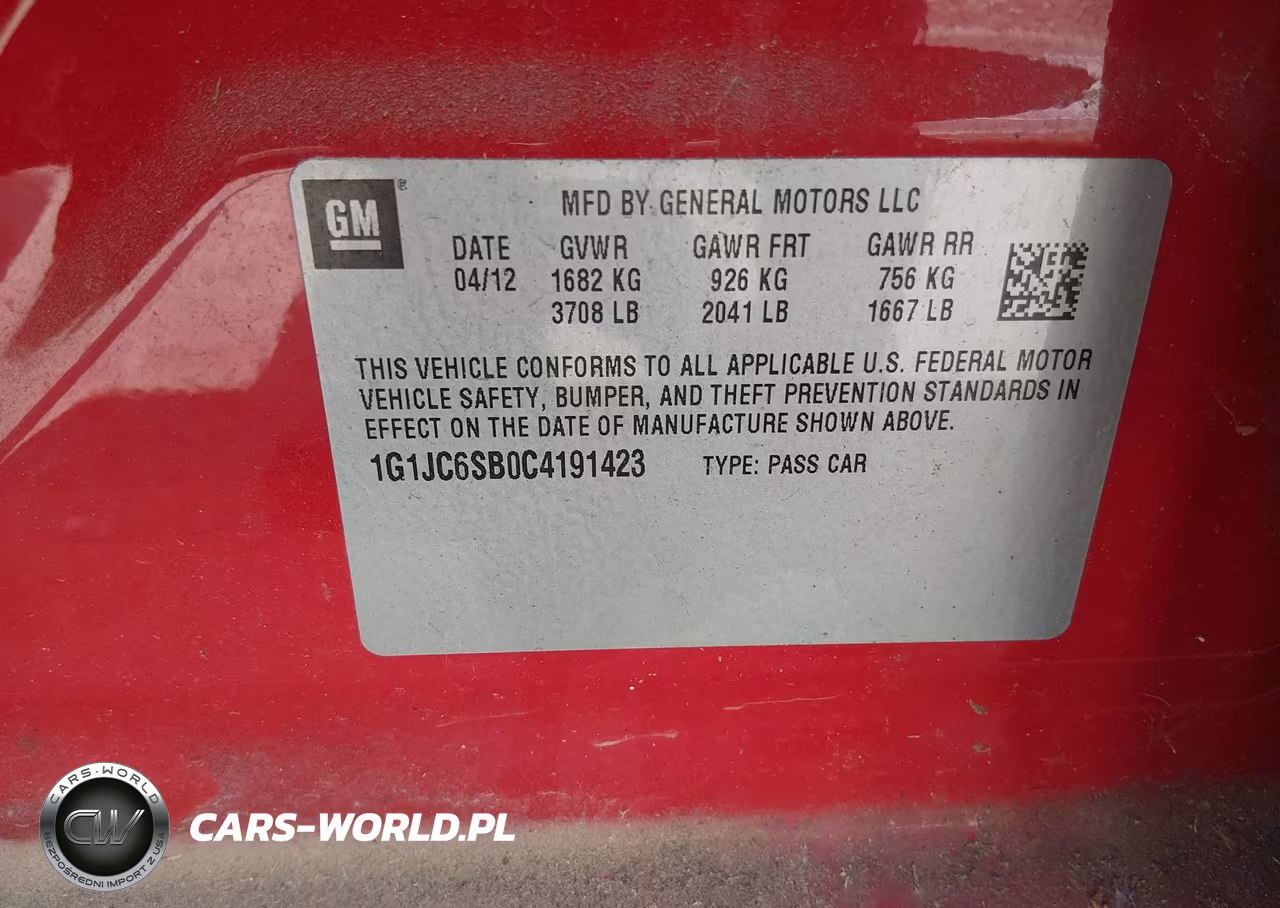 2012 Chevrolet Sonic 2Lt VIN:1G1JC6SB0C4191423 - 9