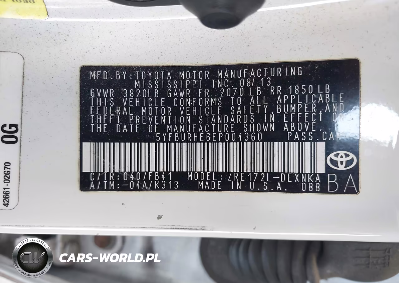 2014 Toyota Corolla Le VIN:5YFBURHE6EP004360 - 9